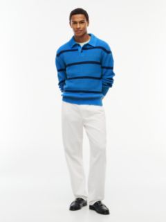 Waffle Knit Relaxed Rugby Jumper — Green 2