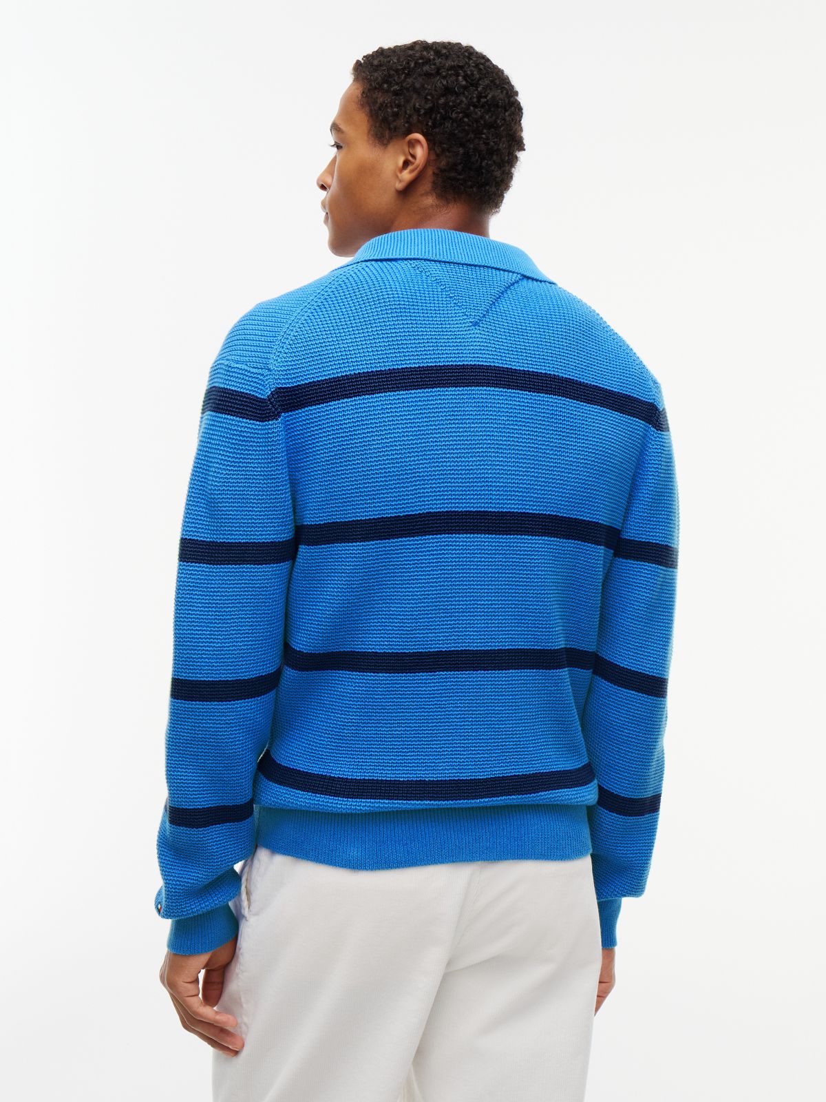 Waffle Knit Relaxed Rugby Jumper — Green