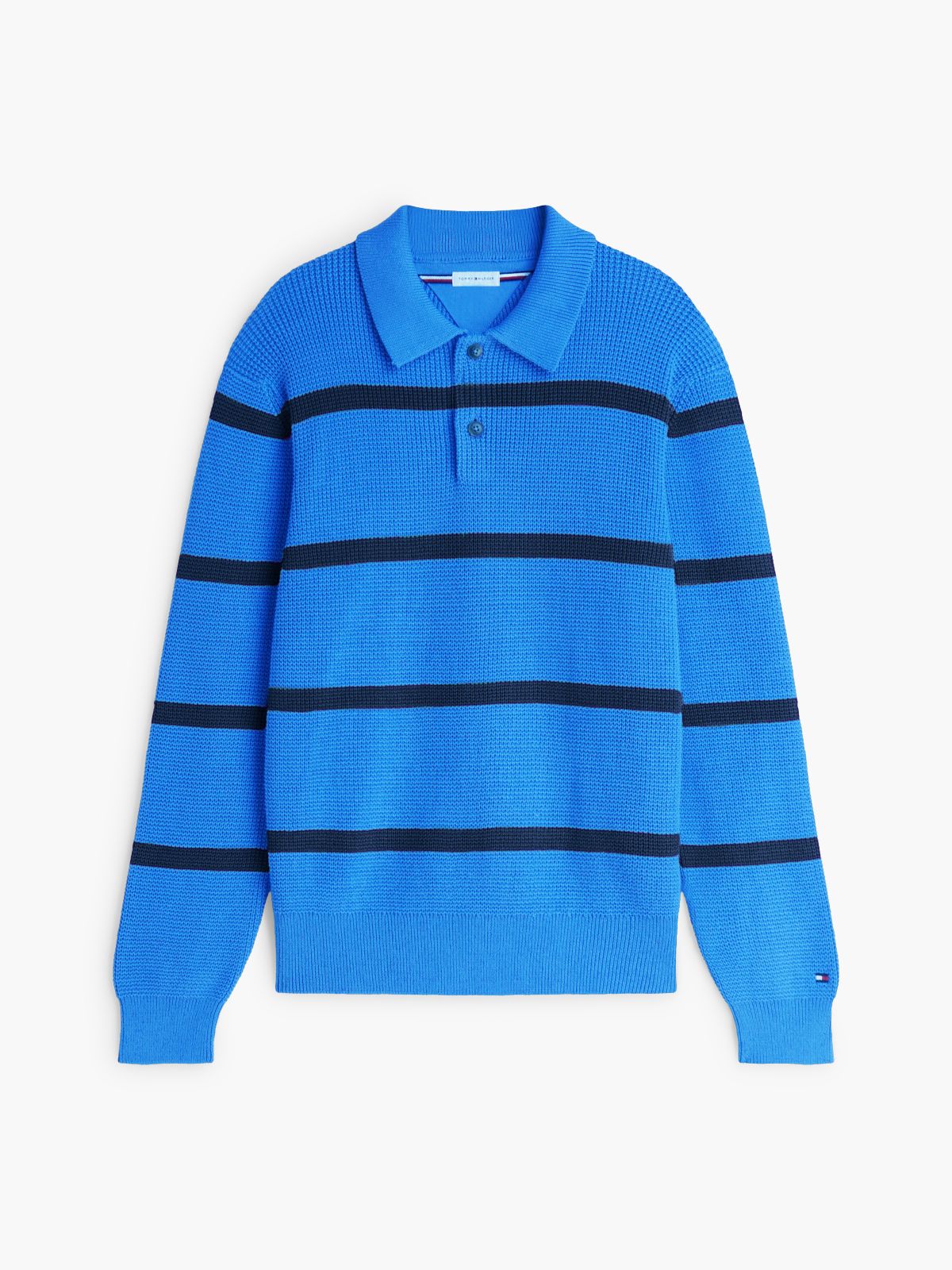 Waffle Knit Relaxed Rugby Jumper — Green