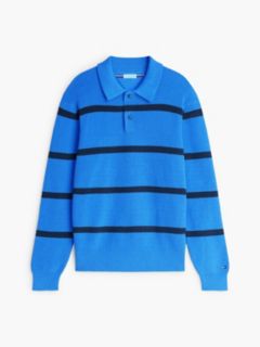 Waffle Knit Relaxed Rugby Jumper — Green 5