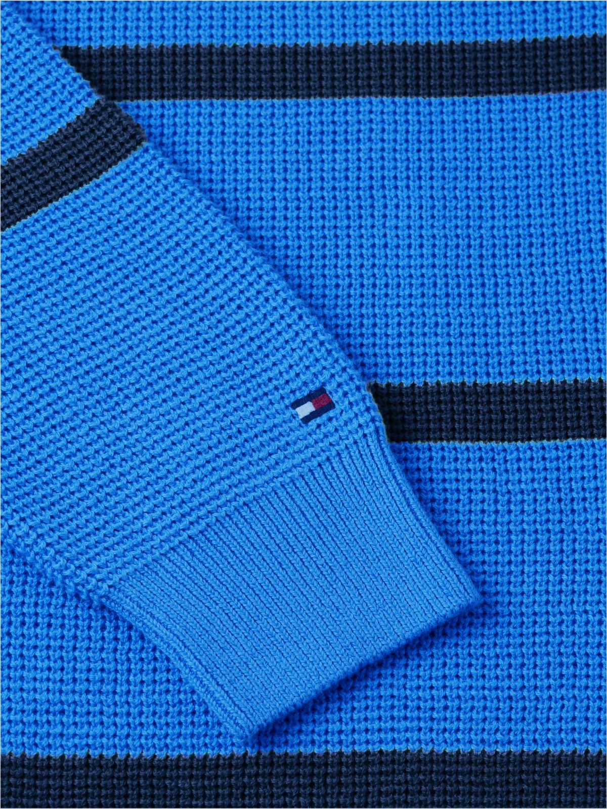 Waffle Knit Relaxed Rugby Jumper — Green