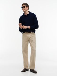 Waffle Knit Relaxed Rugby Jumper — Blue 2