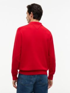 Flag Embroidery Argyle Polo Jumper — Red 4