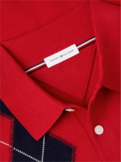 Flag Embroidery Argyle Polo Jumper — Red 6