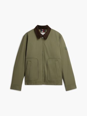 grün wattierte ivy ripstop-jacke mit reißverschluss für herren - tommy hilfiger