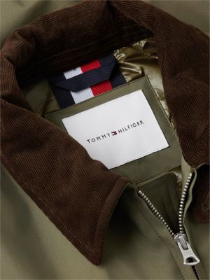 grün wattierte ivy ripstop-jacke mit reißverschluss für herren - tommy hilfiger