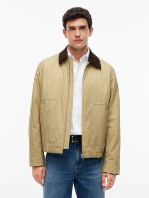 khaki wattierte ivy ripstop-jacke mit reißverschluss für herren - tommy hilfiger