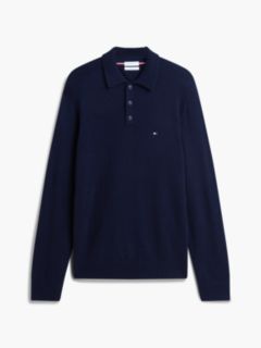 Pure Lambswool Polo Jumper — Blue 5
