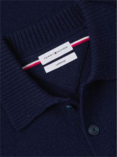 Pure Lambswool Polo Jumper — Blue 6