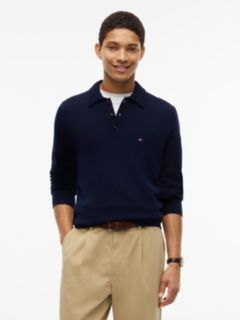 Pure Lambswool Polo Jumper — Blue 1