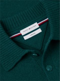 Pure Lambswool Polo Jumper — Green 5