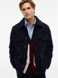 Wool Blend Four Pocket Jacket With Cashmere — Blue 5