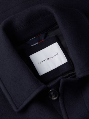 giacca multitasche in misto lana con cashmere blu da uomini tommy hilfiger