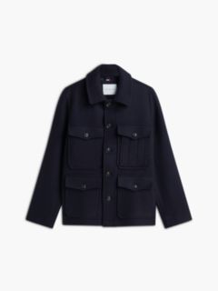 Wool Blend Four Pocket Jacket With Cashmere — Blue 7