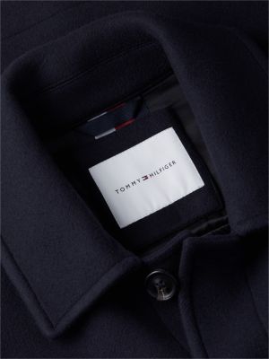 blue wool blend four pocket jacket with cashmere for men tommy hilfiger