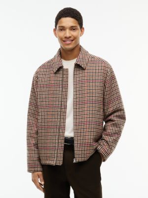 brown pure wool check ivy jacket for men tommy hilfiger