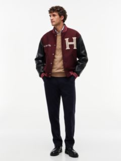 Wool Blend Varsity Jacket With Cashmere — Brown 2