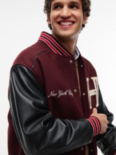 Wool Blend Varsity Jacket With Cashmere — Brown 3