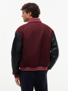 Wool Blend Varsity Jacket With Cashmere — Brown 6