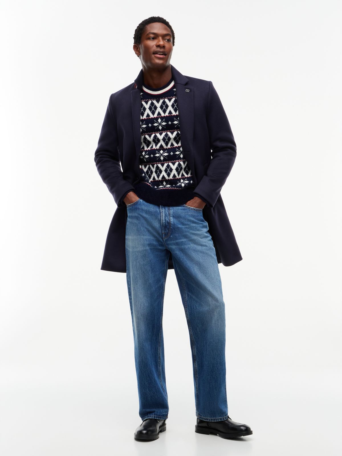Fair Isle Wool Blend Jumper — Blue