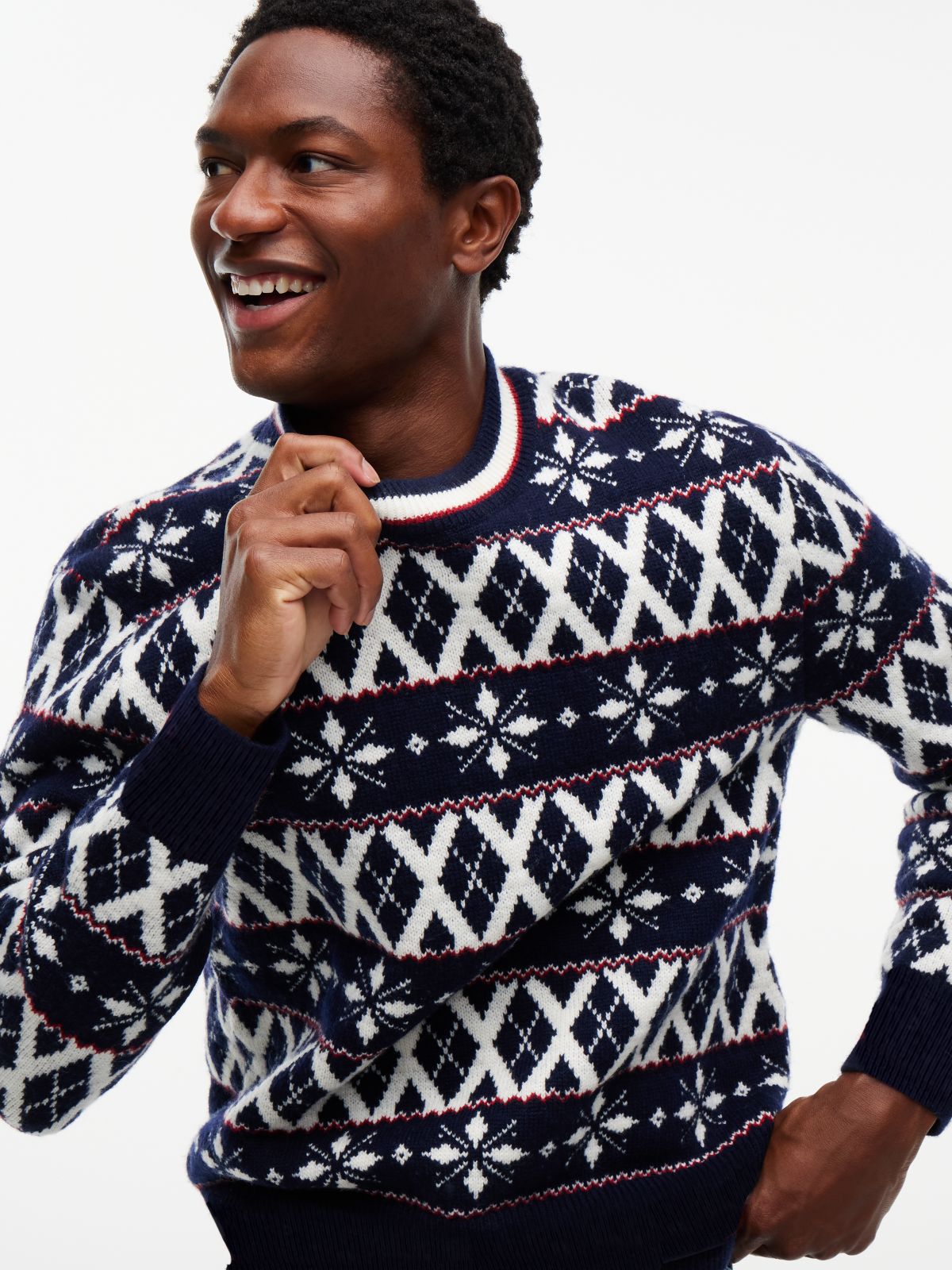 Fair Isle Wool Blend Jumper — Blue