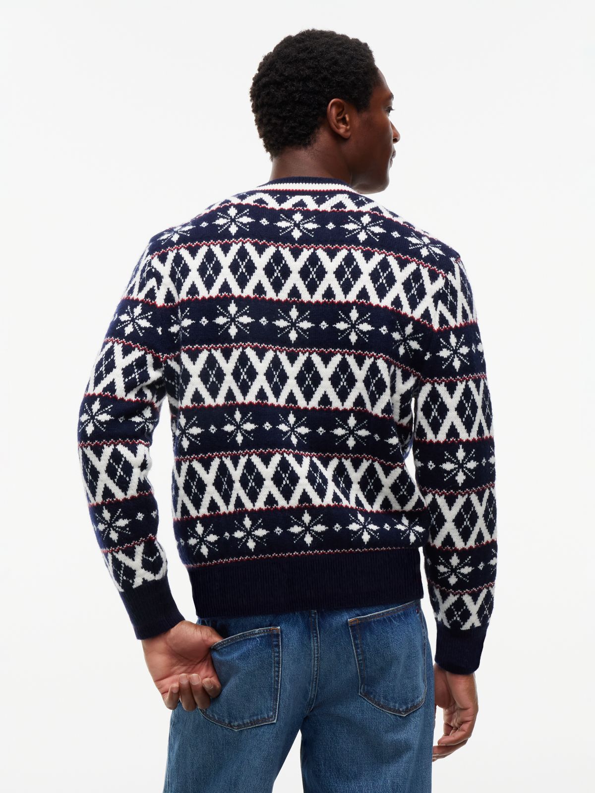 Fair Isle Wool Blend Jumper — Blue