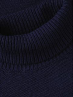 Wool Blend Roll Neck Fair Isle Jumper — Blue 7