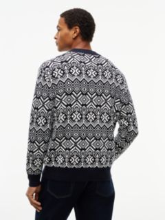 Fair Isle Relaxed Crew Neck Jumper — Blue 4