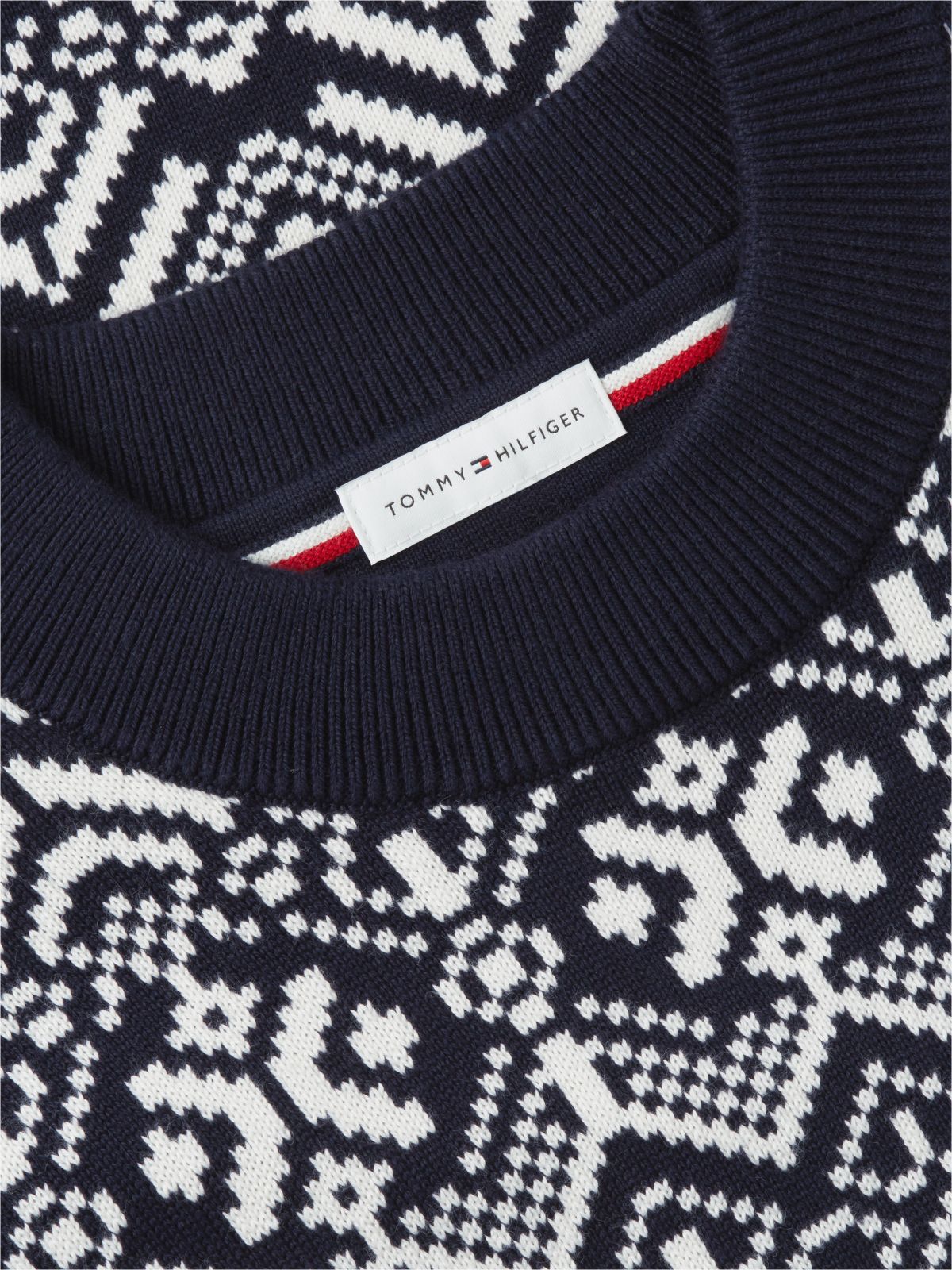 Fair Isle Relaxed Crew Neck Jumper — Blue