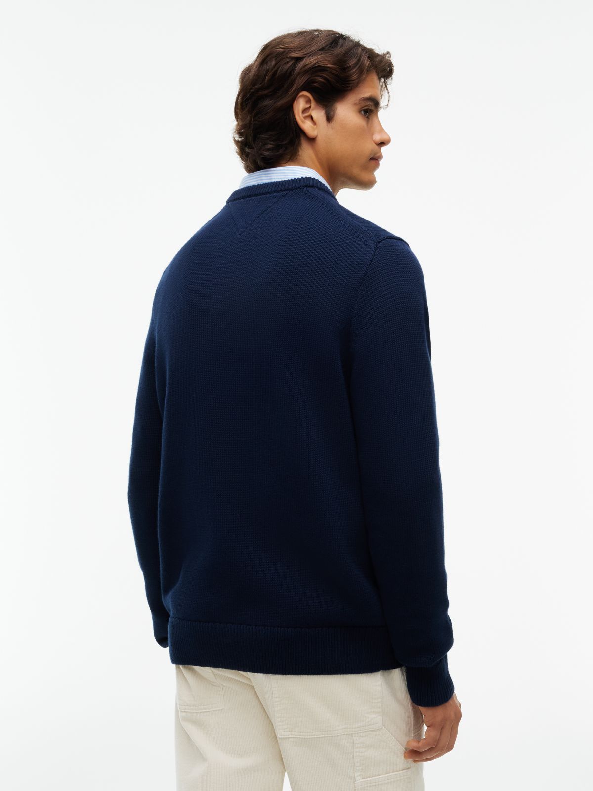 Intarsia Flag Crew Neck Jumper — Blue