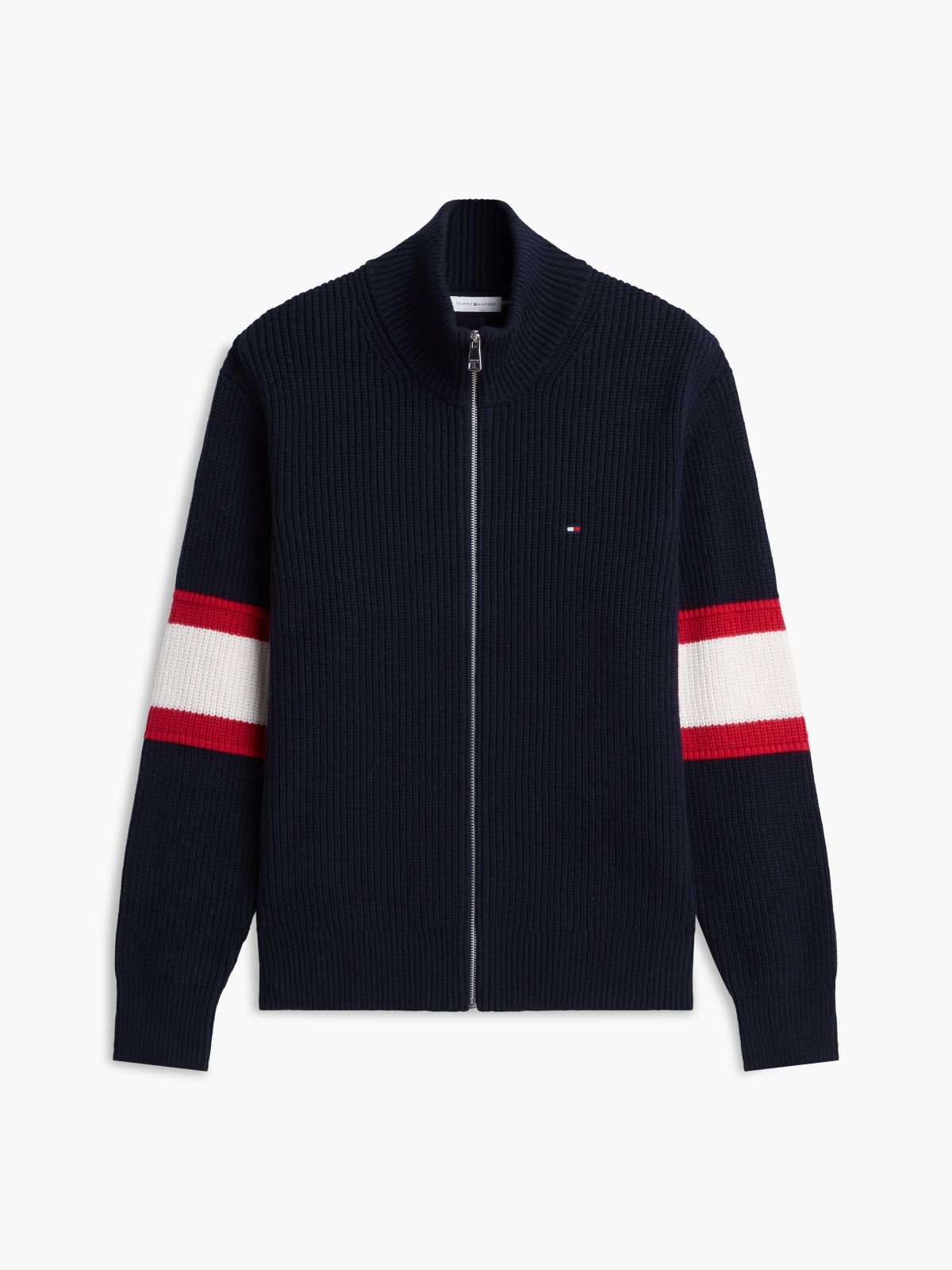 Zip-Thru Jumper With Wool — Blue