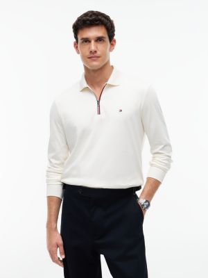 yellow fluid cotton long sleeve polo shirt for men tommy hilfiger