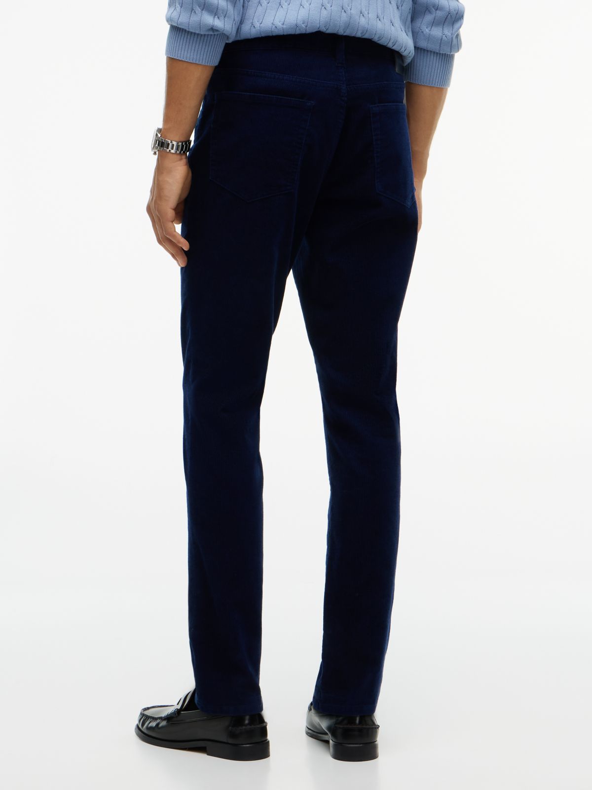 Bleeker Slim Corduroy Trousers — Blue