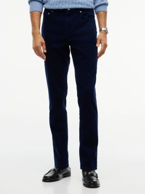 blue bleeker slim corduroy broek voor heren - tommy hilfiger