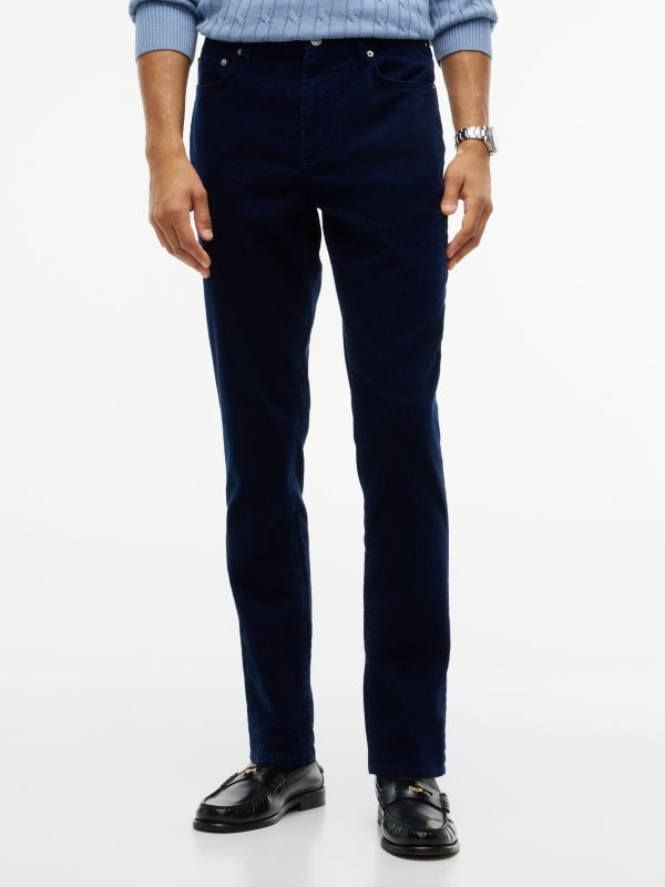 Bleeker Slim Corduroy Trousers — Blue