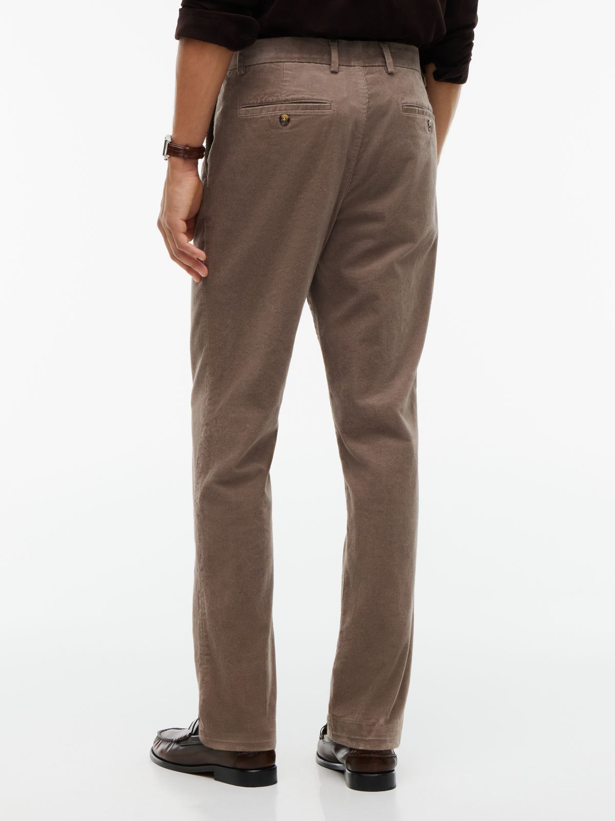 Denton Slim Straight Fine Corduroy Chinos — Beige