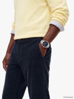 Denton Slim Straight Fine Corduroy Chinos — Blue 3