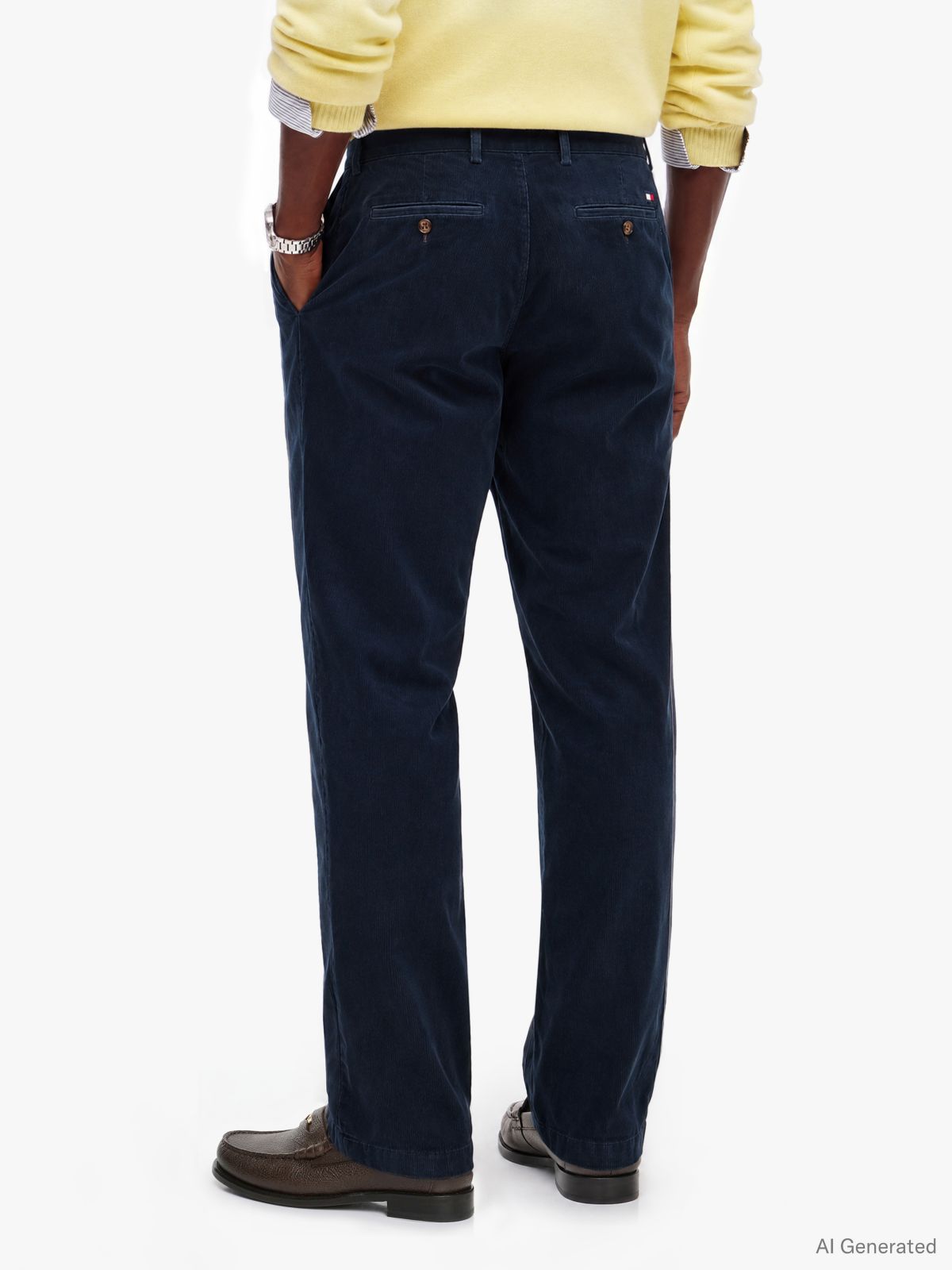 Denton Slim Straight Fine Corduroy Chinos — Blue