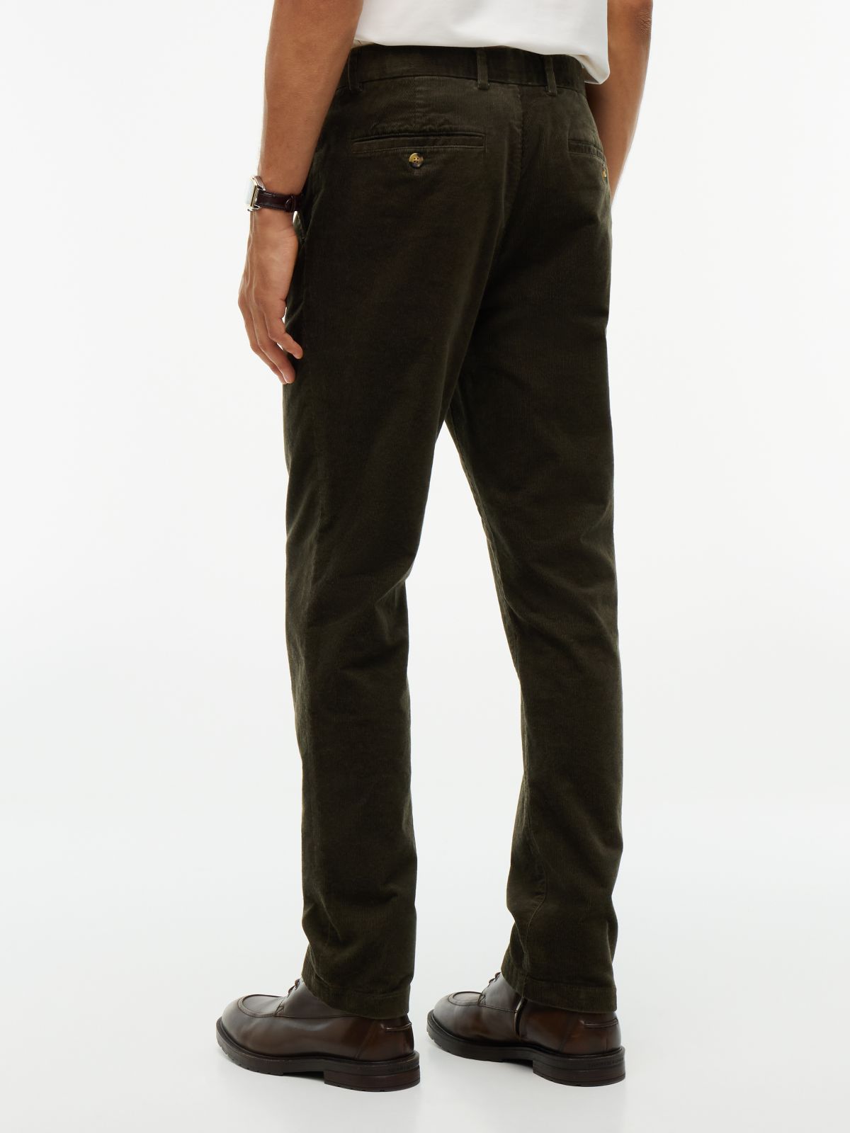Denton Slim Straight Fine Corduroy Chinos — Green