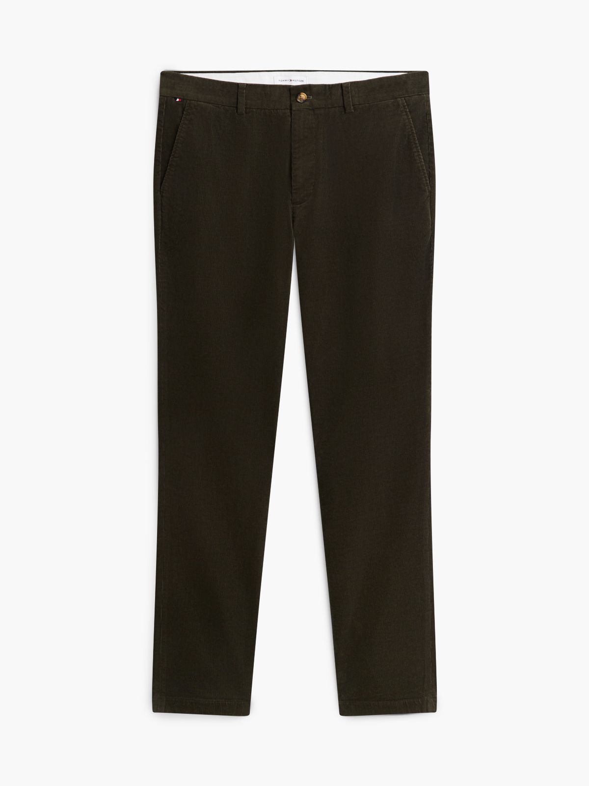 Denton Slim Straight Fine Corduroy Chinos — Green