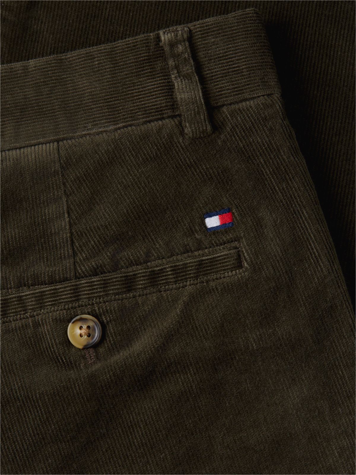 Denton Slim Straight Fine Corduroy Chinos — Green