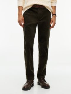 Denton Slim Straight Fine Corduroy Chinos — Green 1