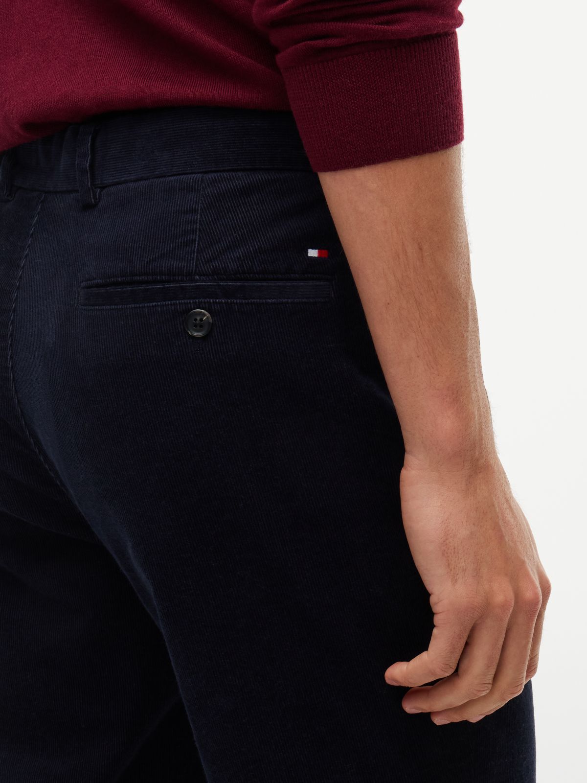 Denton Slim Straight Fine Corduroy Chinos — Blue