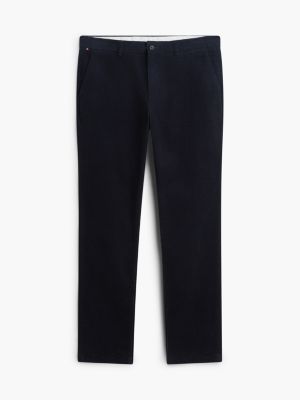 blue denton slim straight fine corduroy chinos for men tommy hilfiger