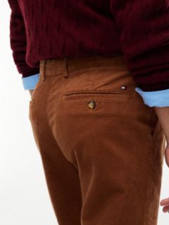 Denton Slim Straight Fine Corduroy Chinos — Brown 4