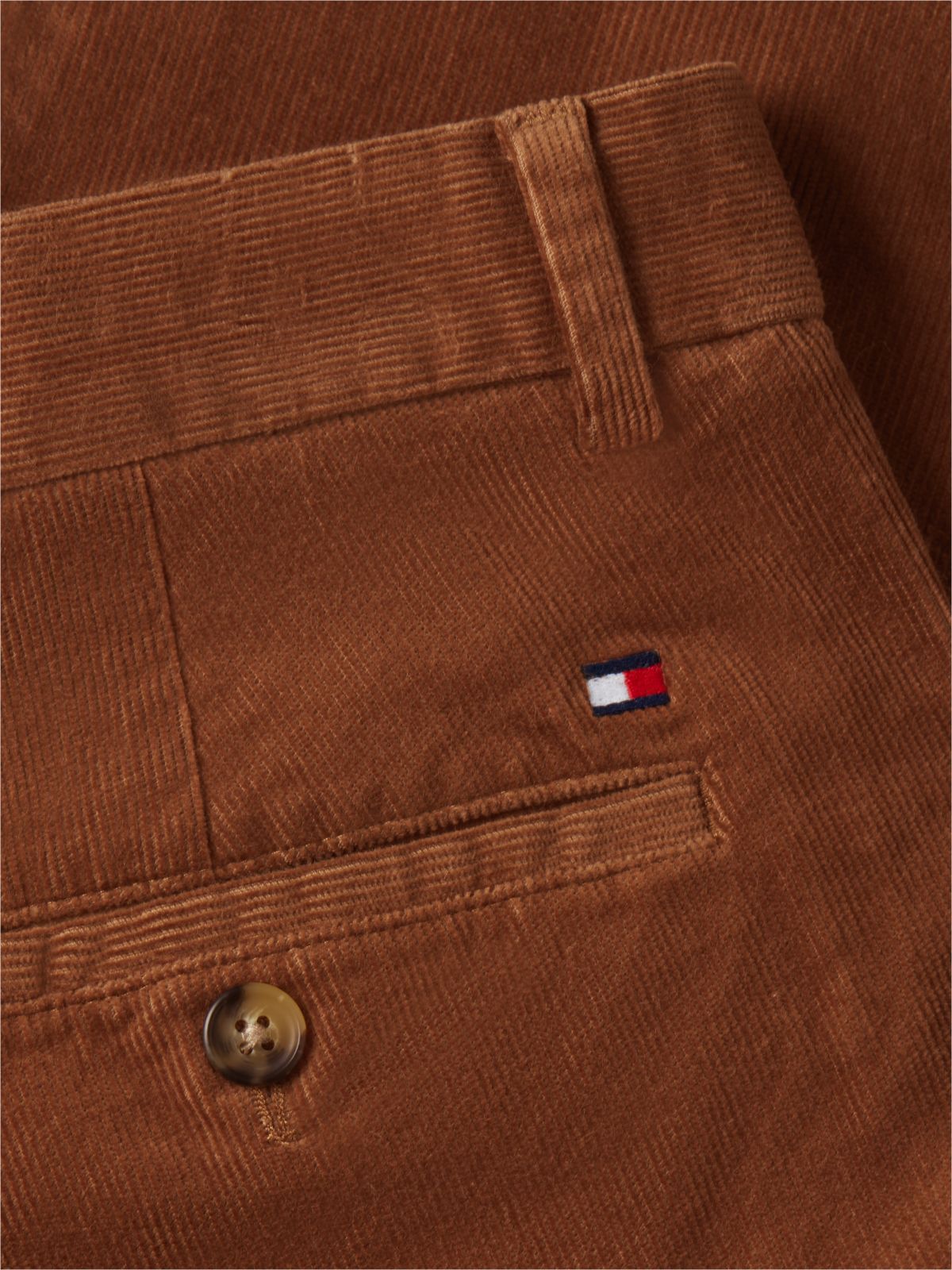 Denton Slim Straight Fine Corduroy Chinos — Brown