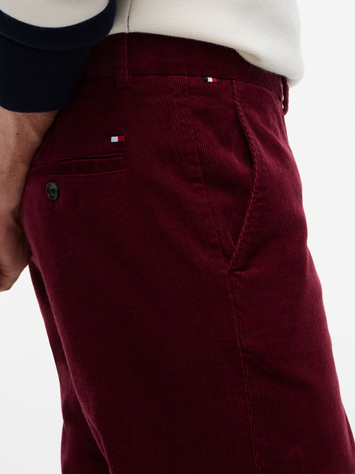 Denton Slim Straight Fine Corduroy Chinos — Purple