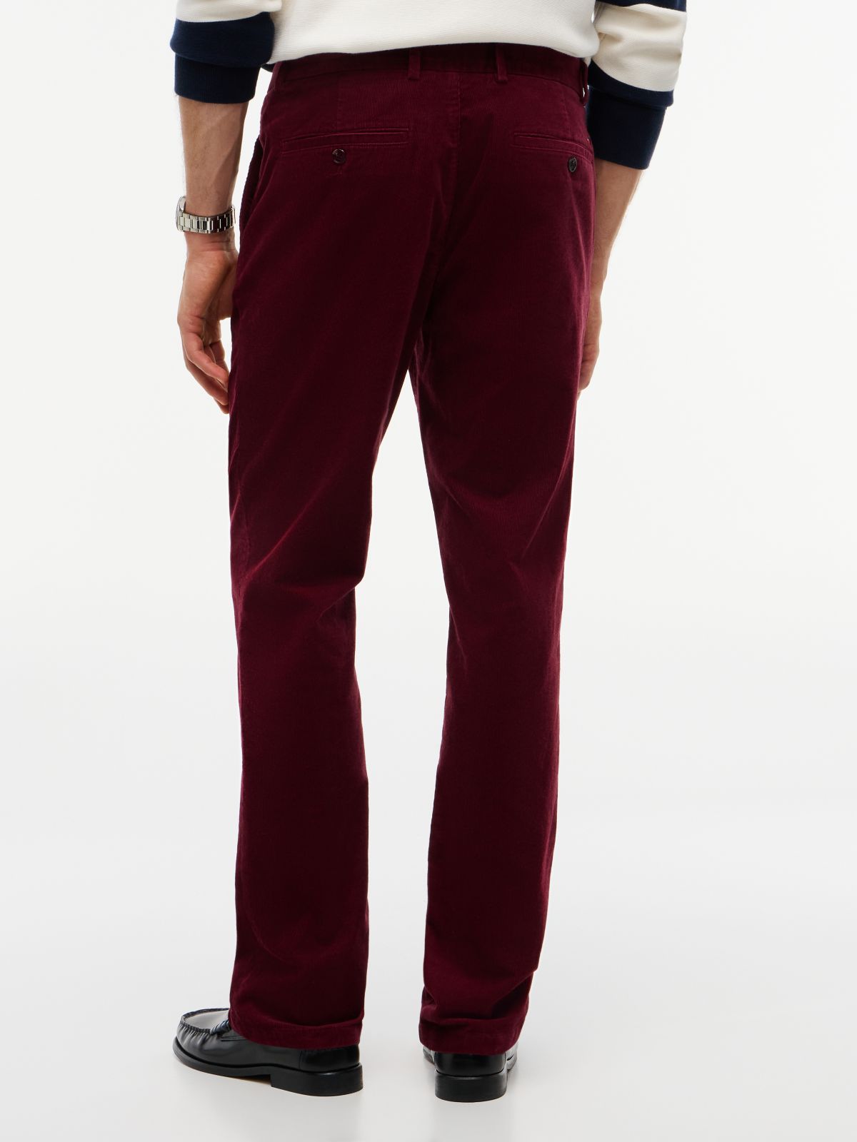 Denton Slim Straight Fine Corduroy Chinos — Purple