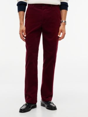 purple denton slim straight leg fit feincord-chinos für herren - tommy hilfiger