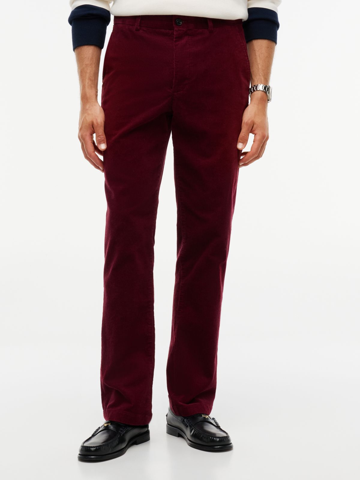 Denton Slim Straight Fine Corduroy Chinos — Purple